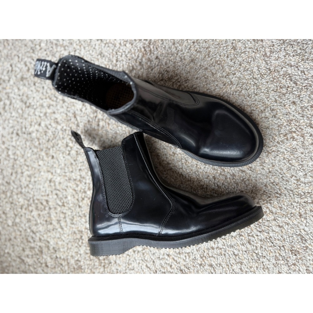 Dr Martens Flora Black smooth Leather Chelsea Boots Women Size 7‎